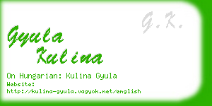 gyula kulina business card